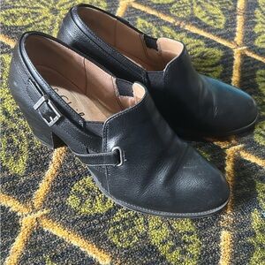 Life Stride Black Heeled Boots with Buckle